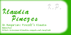 klaudia pinczes business card